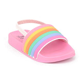 Stepping Stones Baby Girls and Toddler Girls Shoe Size 7-10 Rainbow Slide Sandals