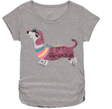 Star Ride Girls 7-16 Puppy Flip Sequin T-Shirt