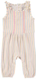 Rene Rofe Baby Girls 0-9 Months Stripe Jumpsuit and Hat Set