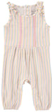 Rene Rofe Baby Girls 0-9 Months Stripe Jumpsuit and Hat Set