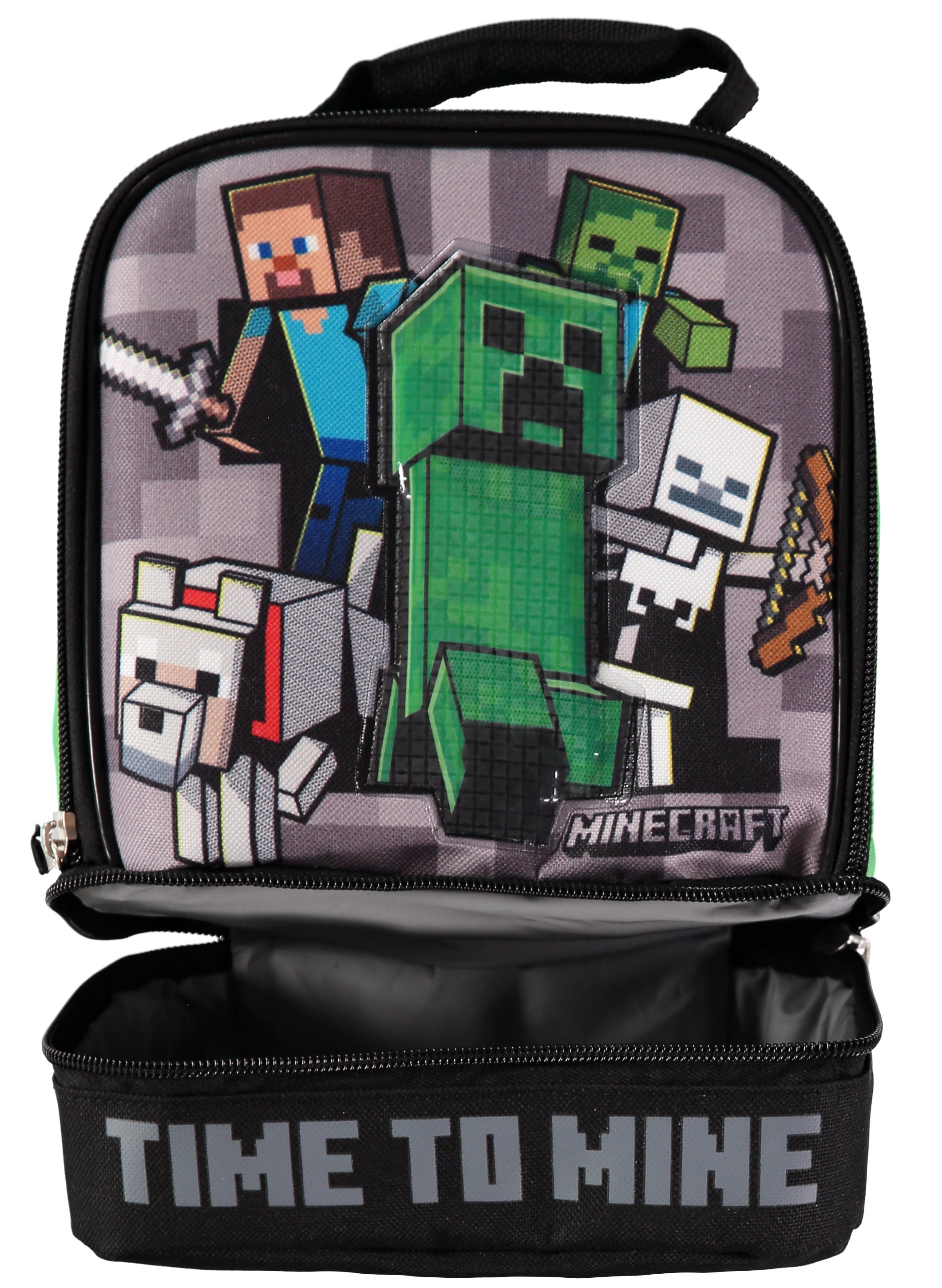 Minecraft Creeper Lunch Box Dual Compartment Insulated Lunch Kit
