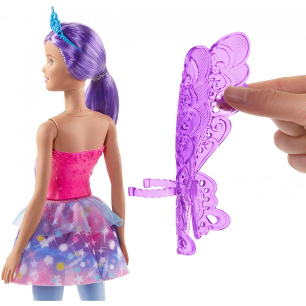 Mattel Barbie™ Dreamtopia Fairy Doll, 12-inch, Purple Hair, with Wings and Tiara