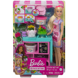 Mattel Barbie Florist Playset with 12-in Blonde Doll, Flower-making Station, 3 Dough Colors, Mold, 2