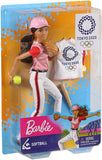 Mattel Barbie Olympic Games Tokyo 2020 Softball Doll with Softball Uniform