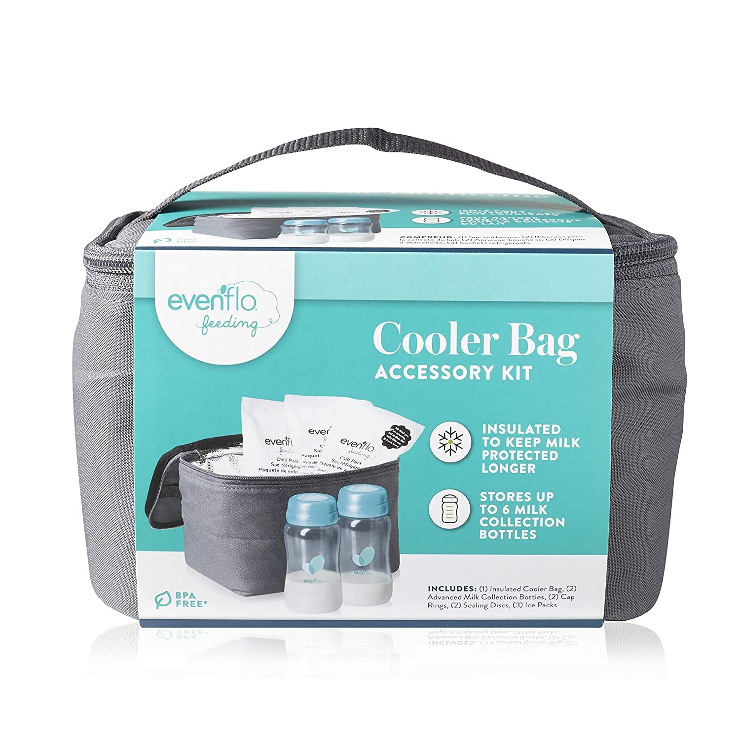evenflo milk storage bags Evenflo Insulated Cooler Bag Accessory Kit, Grey – S&D Kids