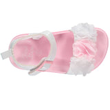 First Steps By Stepping Stones Baby Girls and Toddler Girls Flower Patent Slides Sandals