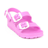 First Steps By Stepping Stones Baby and Infant Girl Sizes 4-6 Dark Pink Buckle Sandal