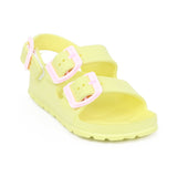 First Steps By Stepping Stones Baby and Infant Girl Sizes 4-6 Pastel Yellow Buckle Sandal
