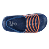 First Steps By Stepping Stones Toddler Boys Size 7-10 Stripe Strap Slide Sandal