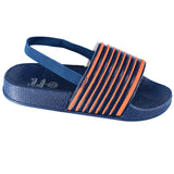 First Steps By Stepping Stones Toddler Boys Size 7-10 Stripe Strap Slide Sandal