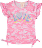 Colette Lilly Girls 4-6X Love Sequin Side Cinch Top with Hair Scrunchie