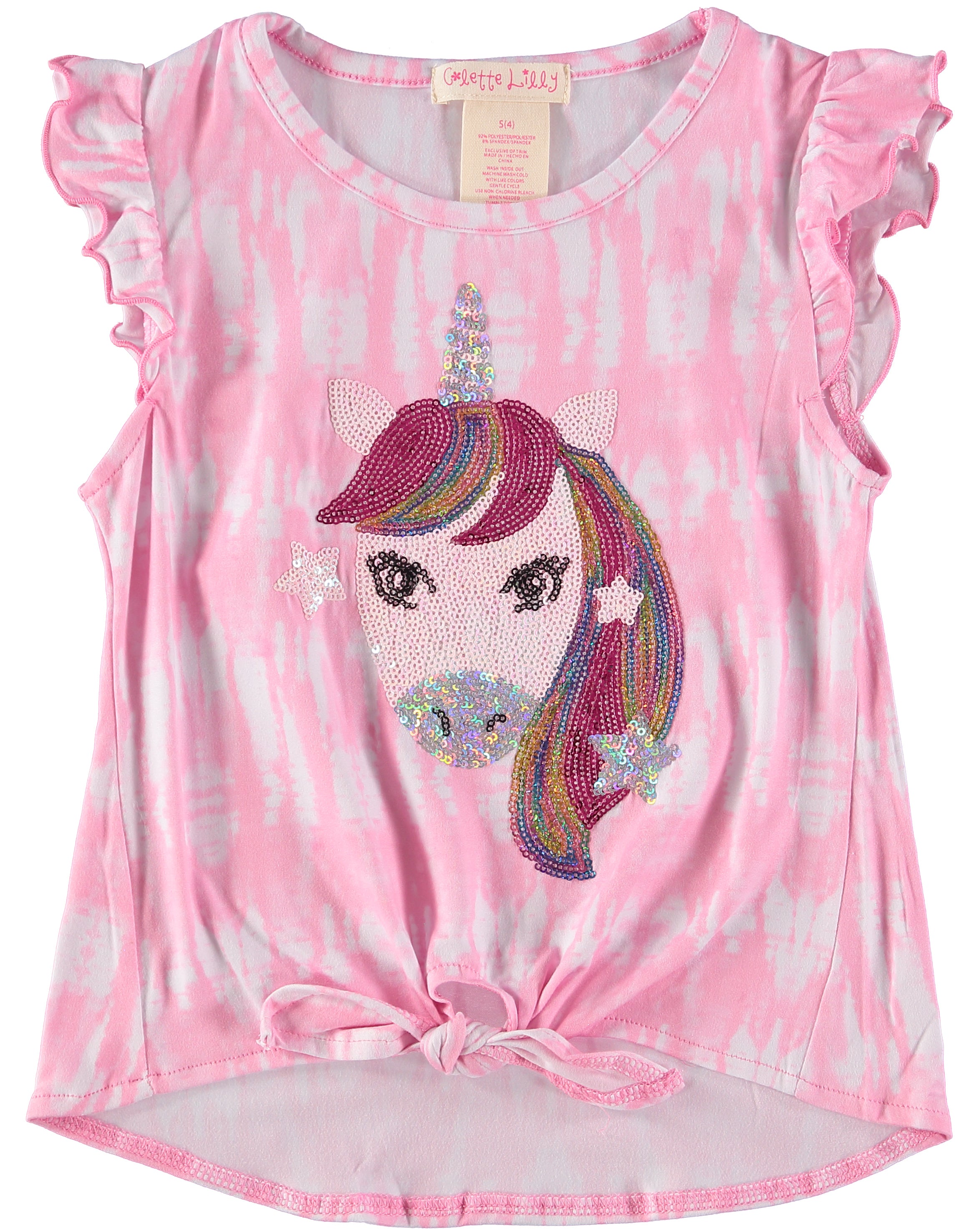 Girl's White Unicorn Sequins T-shirt