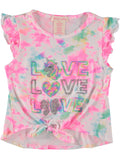 Colette Lilly Girls 4-6X Love Sequin Front Tie Knot Top with Hair Scrunchie