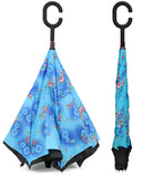 Rain Pro Reverse Folding Inverted Umbrella Windproof UV Protection with C-Shaped Handle
