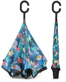 Rain Pro Reverse Folding Inverted Umbrella Windproof UV Protection with C-Shaped Handle
