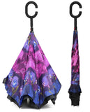 Rain Pro Reverse Folding Inverted Umbrella Windproof UV Protection with C-Shaped Handle
