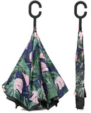 Rain Pro Reverse Folding Inverted Umbrella Windproof UV Protection with C-Shaped Handle