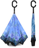 Rain Pro Reverse Folding Inverted Umbrella Windproof UV Protection with C-Shaped Handle
