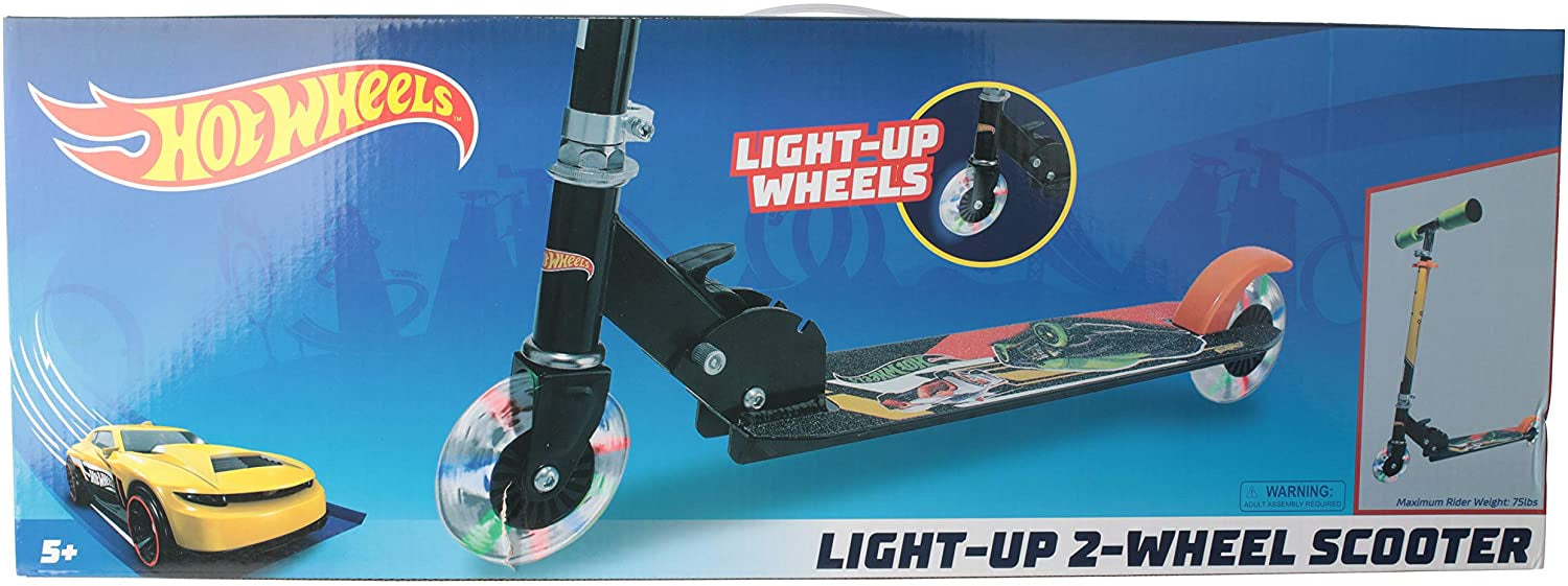 Hot Wheels Light Up Wheel Scooter Easy Fold-N-Carry Design