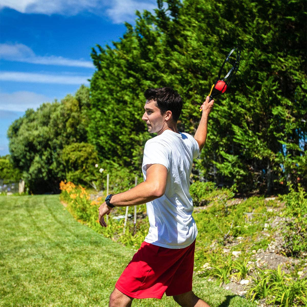 Trac Ball Racket Wham-O Game Time Trac-Ball |2 Rackets & 2 Air Action Balls – S&D Kids
