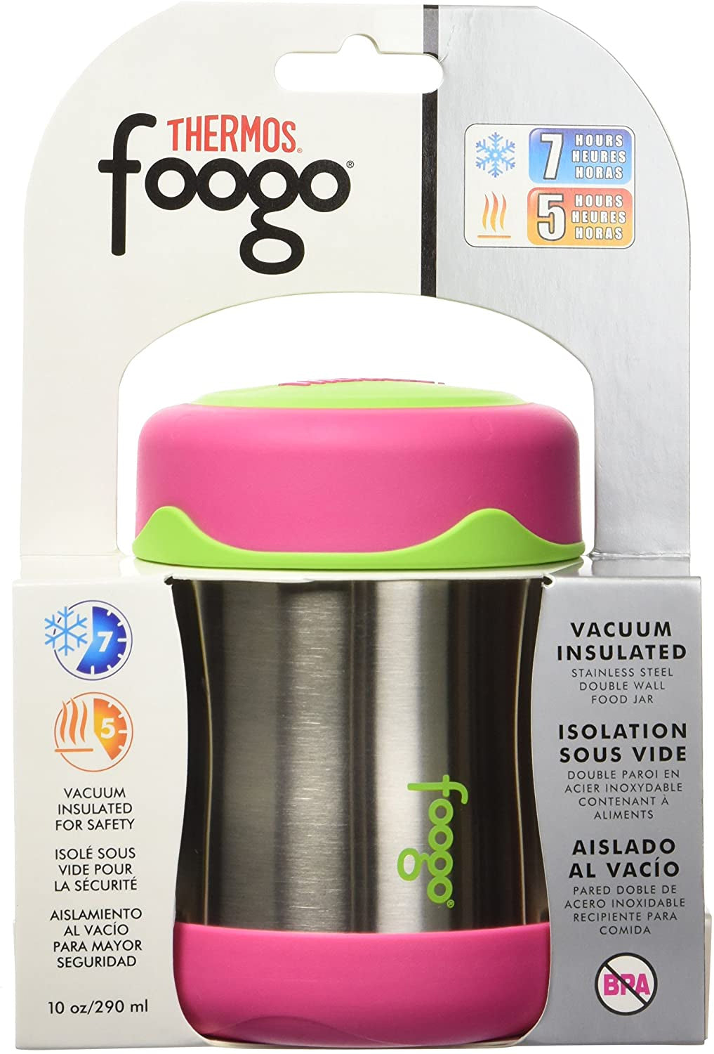 Thermos Foogo Insulated 10 Ounce Food Jar, Watermelon with Green
