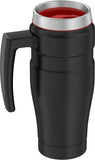 THERMOS Stainless King Vacuum-Insulated Travel Mug, 16 Ounce, Black/Red