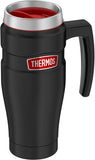 THERMOS Stainless King Vacuum-Insulated Travel Mug, 16 Ounce, Black/Red