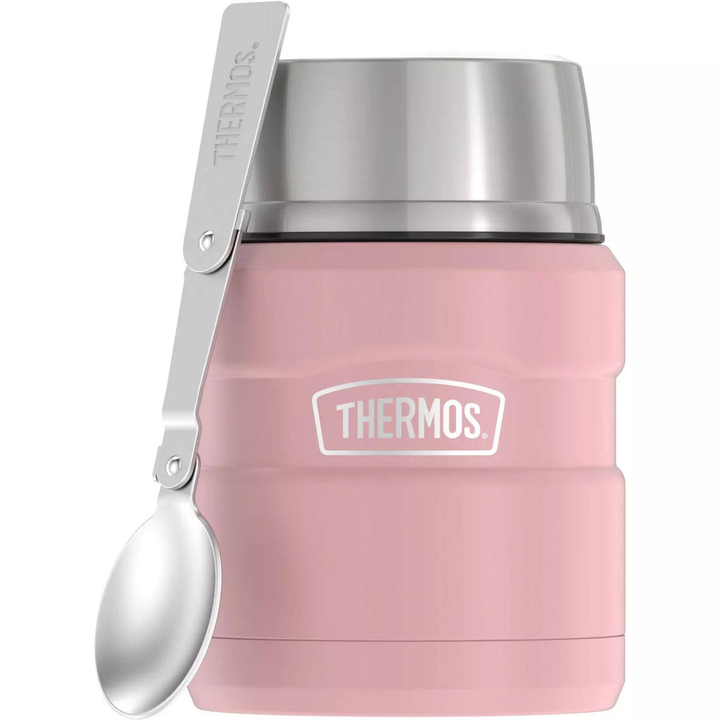 THERMOS Stainless King Vacuum-Insulated Food Jar with Spoon, 16 Oz