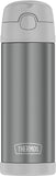Thermos Funtainer 16 Ounce Stainless Steel Bottle with Wide Spout Lid, Cool Gray