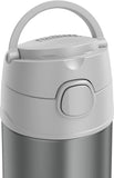 Thermos Funtainer 16 Ounce Stainless Steel Bottle with Wide Spout Lid, Cool Gray