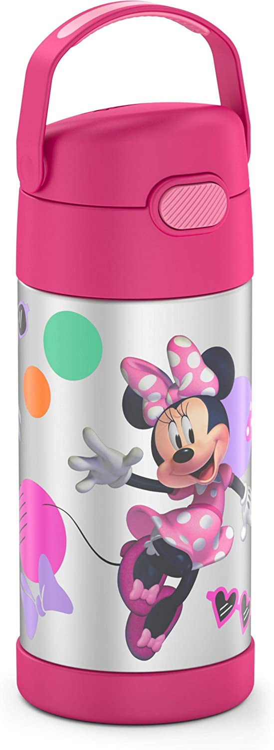 Thermos - 12oz Stainless Steel Insulated Straw Bottle, Minnie Mouse