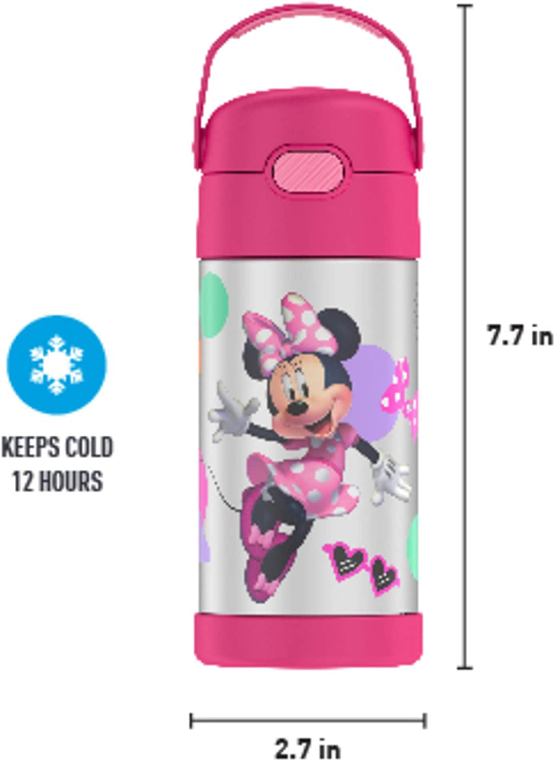 Thermos FUNTAINER 12 Ounce Stainless Steel Straw Bottle, Minnie Mouse – S&D  Kids