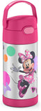Thermos FUNTAINER 12 Ounce Stainless Steel Straw Bottle, Minnie Mouse