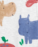 Carters Boys 0-9 Months Hippo 2-Way Zip Cotton Sleep & Play