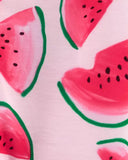 Carters Girls 12-24 Months 1-Piece Watermelon Loose Fit Footie PJs