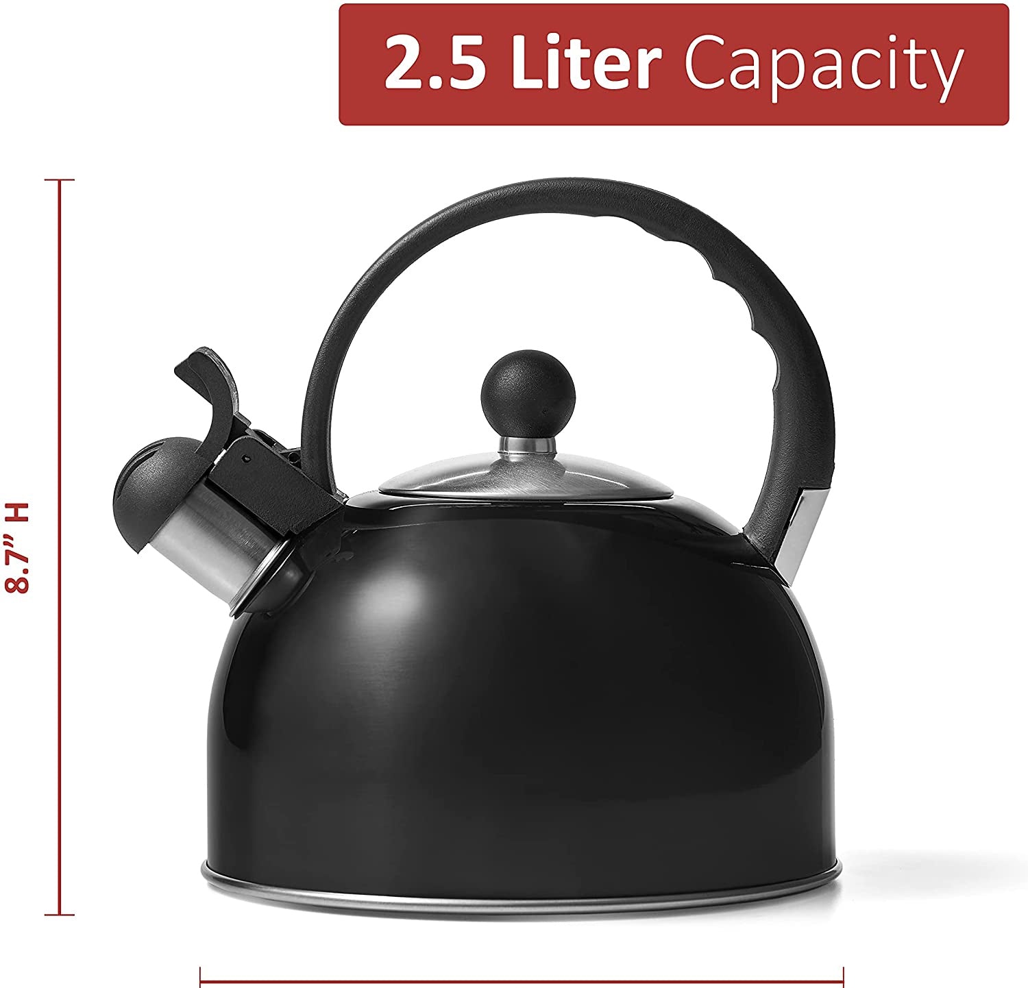 2.5l Tea Kettle, Whistling Stainless Steel Teakettle For All