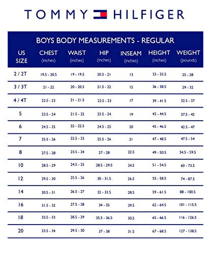 Tommy Hilfiger Kids Shoes Size Chart Tommy Hilfiger Boys 4-7