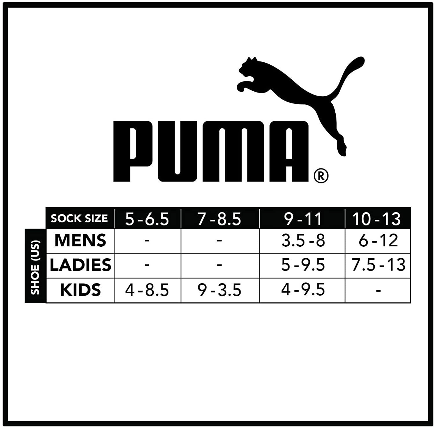 PUMA Girls 7-16 Low Cut Performance Sock, 6-Pack