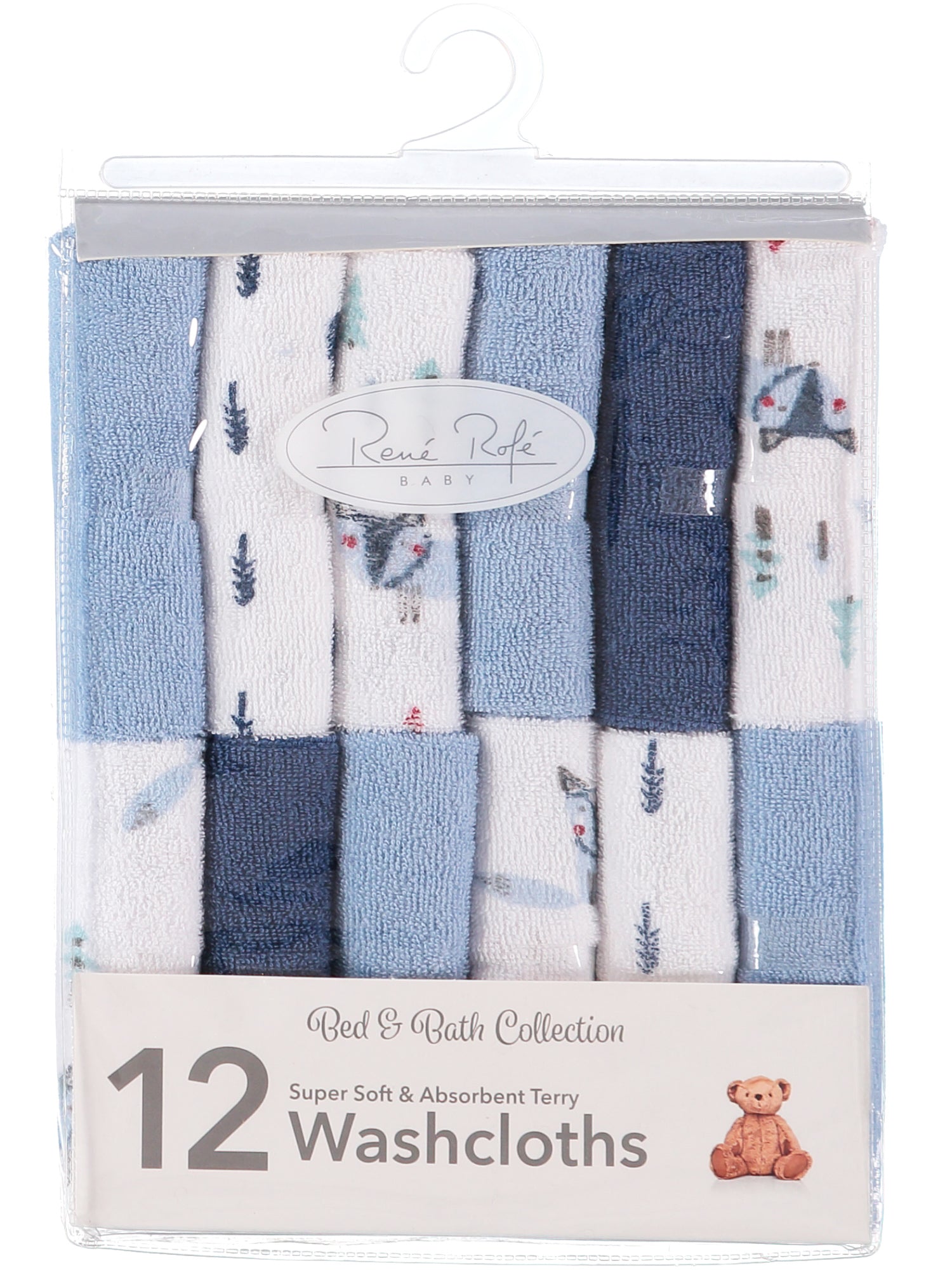 Rene Rofe Baby Bed & Bath Collection Terry Washcloths, 12 Pack