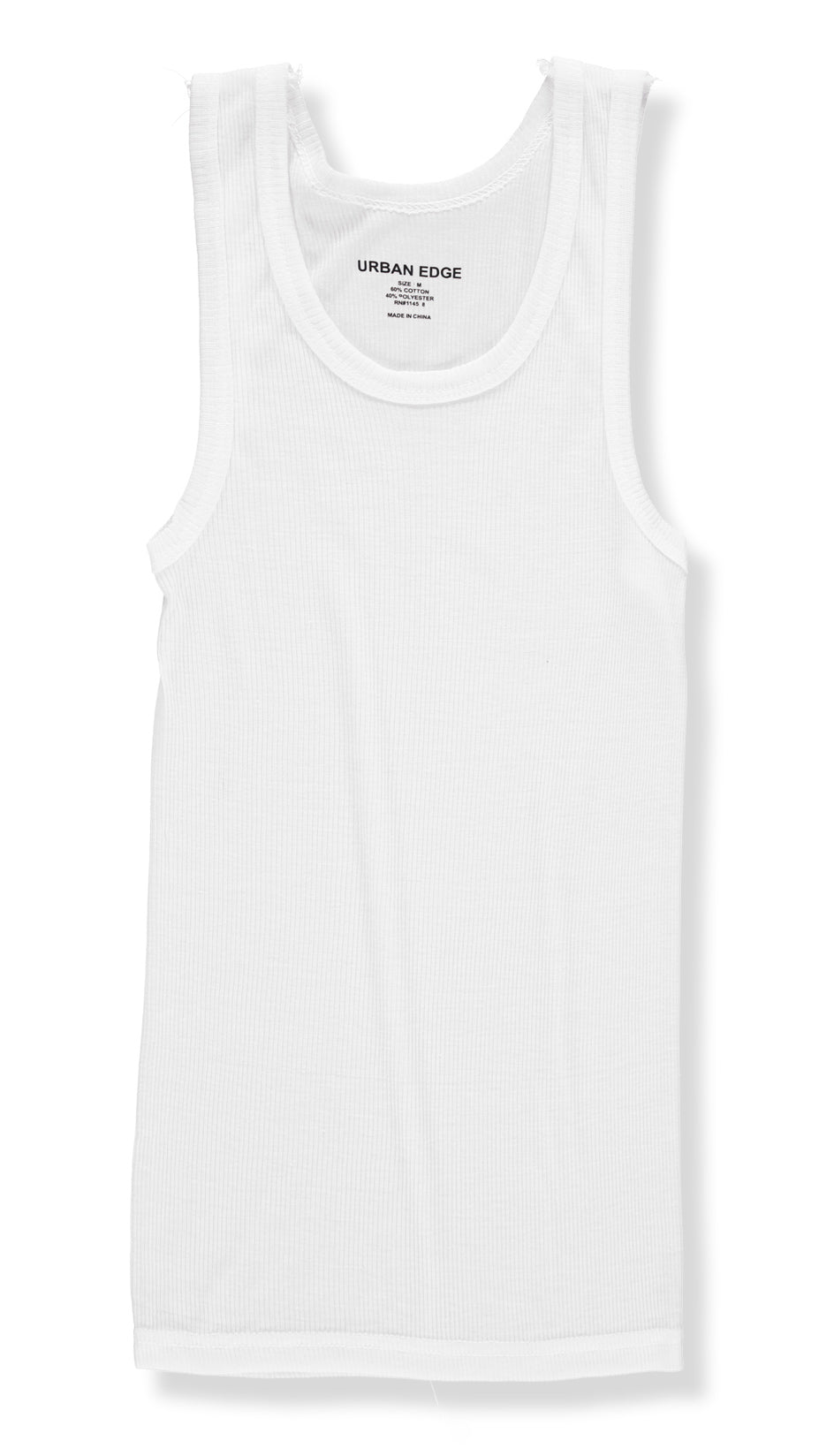 Urban Edge Mens Ribbed Crew Neck White Tank, 6 Pack - X-Large / White Urban Edge Mens Ribbed Crew Neck White Tank, 6 Pack - X-Large / White