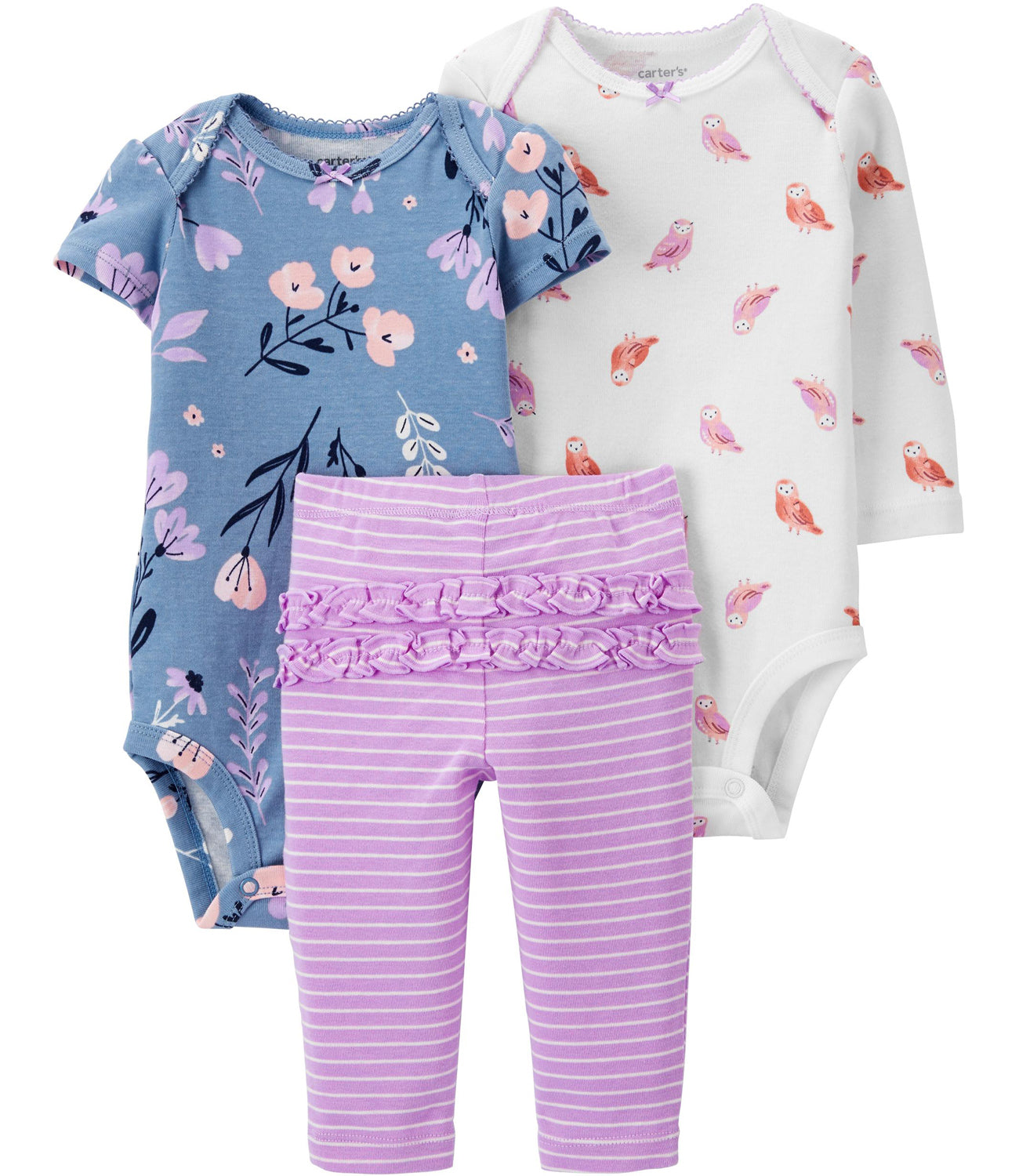 Carters Girls 0-24 Months 3-Piece Owl Outfit Set