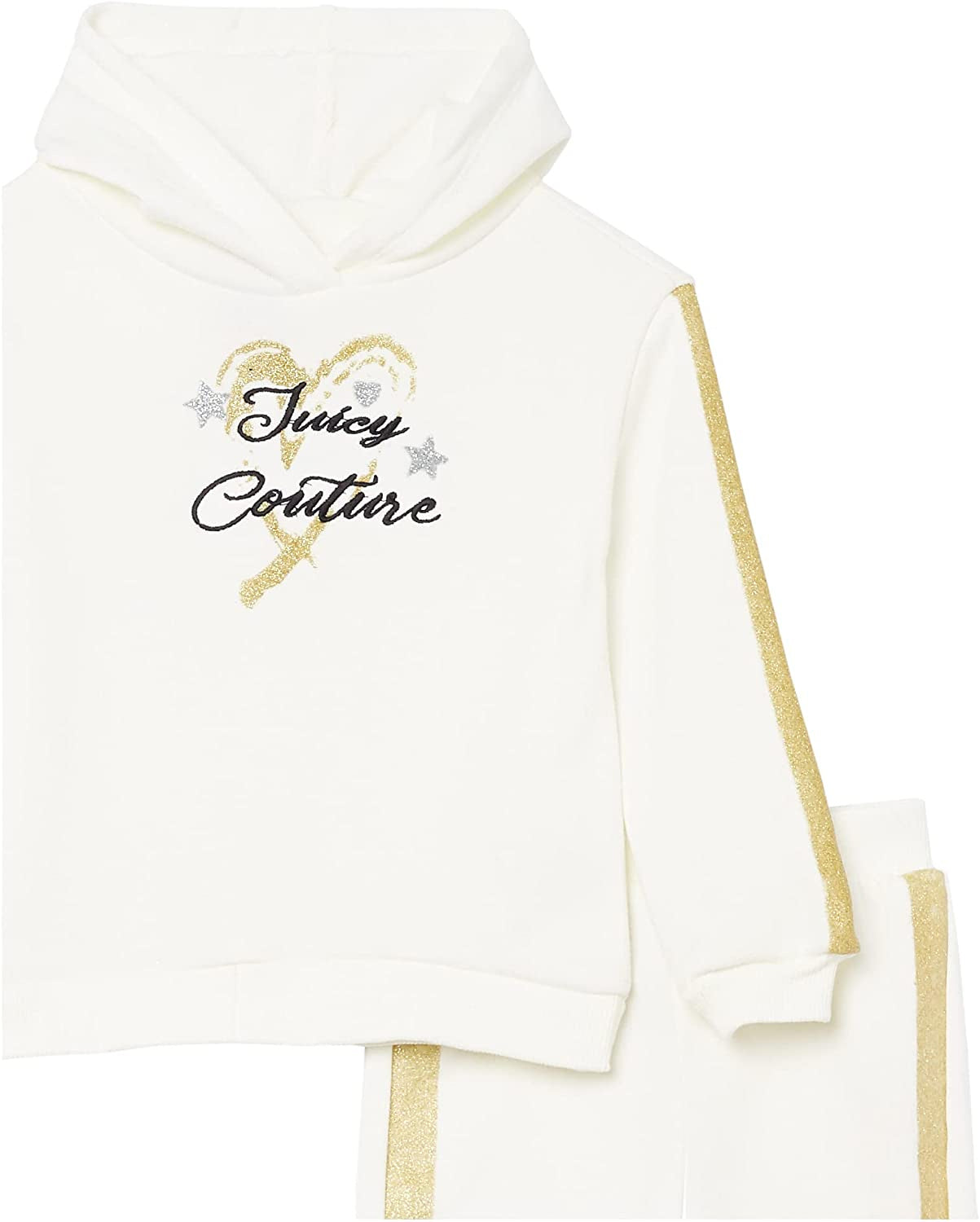 Juicy Couture Girls 7-16 Heart Hooded Jogger Set