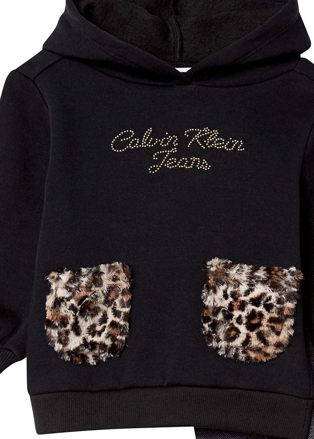 Calvin Klein Girls 4-6X Leopard Hoodie Jegging Set
