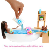 Mattel Barbie® Fizzy Bath Doll and Playset, Brunette, with Tub, Puppy & More