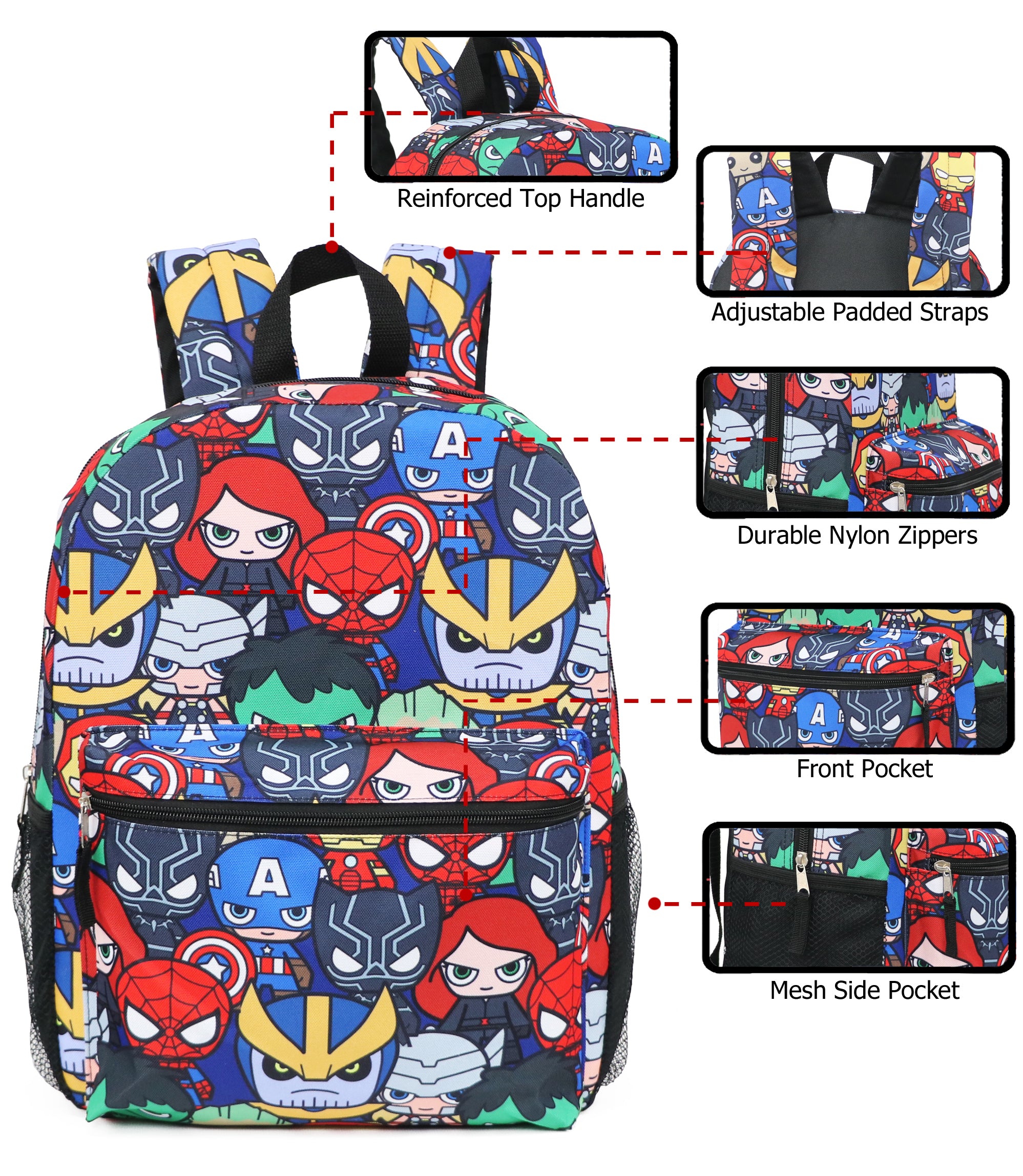 Werkwijze Seraph zoogdier Marvel Kawaii Avengers Superheroes Backpack – S&D Kids