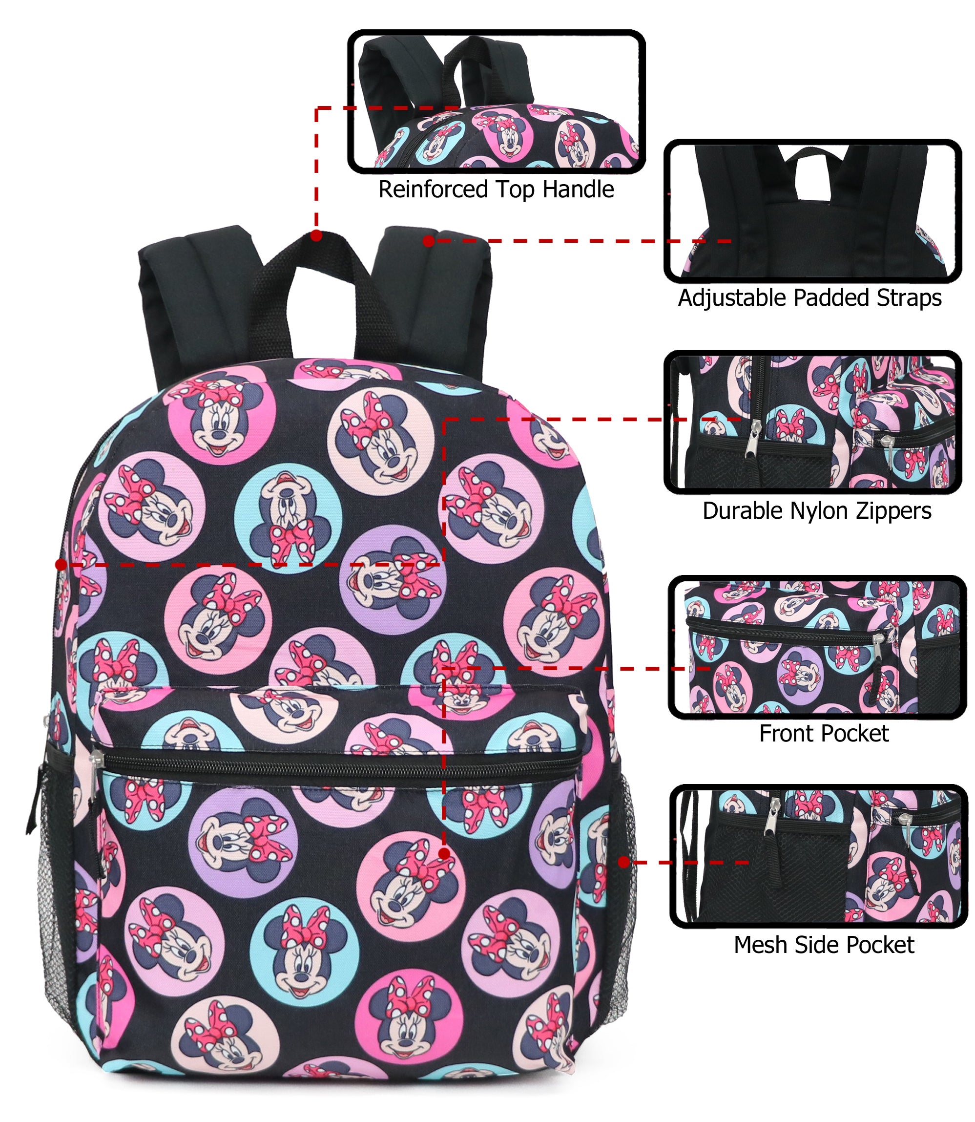 Disney Minnie Mouse Shoulder Strap Lunch Box School Bag *Licensed