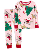 Carters Girls 4-12 2-Piece Christmas 100% Snug Fit Cotton PJ Set