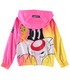 Members Only Girls 2T-16 Looney Tunes Tweety and Sylvester Gradient Hooded Windbreaker Jacket