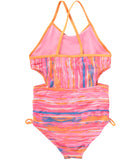 Limited Too Stripe Cut Out One Piece Swimsuit