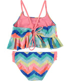 KensieGirl Two Piece Cheuron Ruffle Swim Suit
